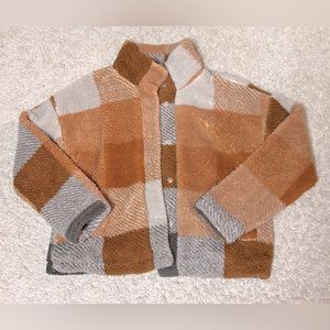 Women’s fluffy flannel jacket